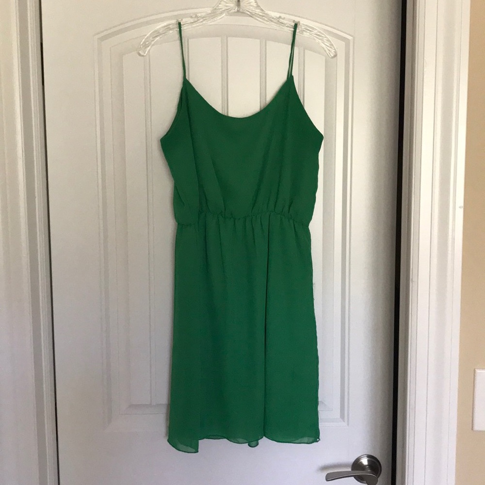 Emerald green sundress with keyhole tie back